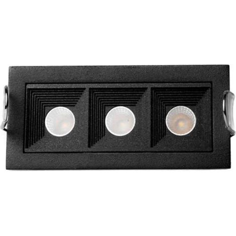 Faretto led incasso 6 watt punto luce per vetrine negozi rettangolare moderno nero lampada spot light luce bianca fredda 6500K