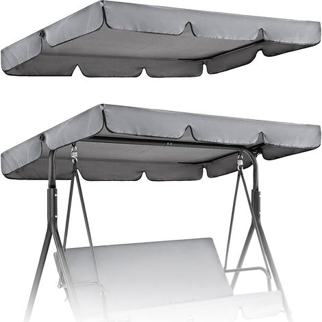 Toit de Rechange pour Balancelle de Jardin,195X125cmToit de Rechange pour Balancelle Extérieur Anti-UV,Toile de Balancelle de Jardin 3 Places Imperméable,Imperméable Canopée pour Balancelle(Gris) (1/5)