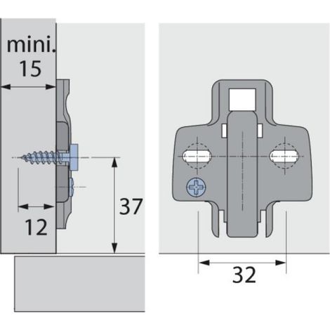 EMBASE AVEC EXCENTRIQUE D5 - HETTICH