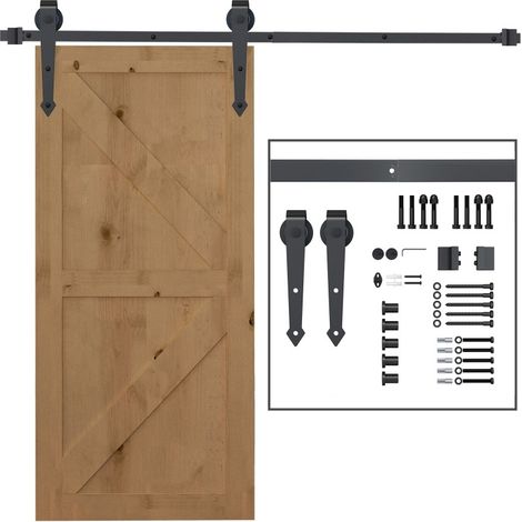 Kit de rail pour porte coulissante 200 cm en acier marron MODENUIT (1/5)