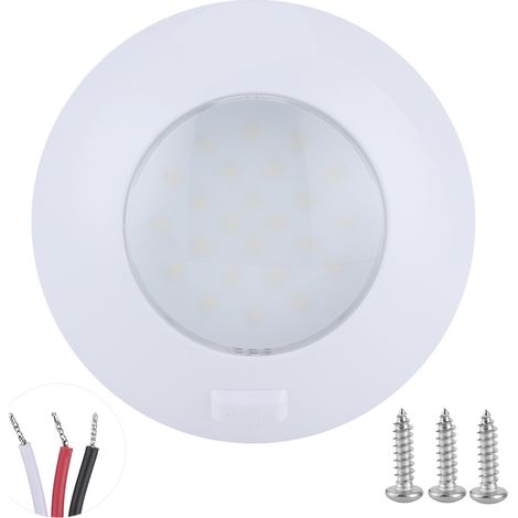 Plafonnier intérieur auto 24 LED rond étanche IP67 pour toit de voiture (1/5)