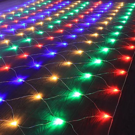 Bunte LED-Lichterkette aus Netzgewebe, für den Außenbereich, Lichtstreifen, 1,5 x 1,5 Meter, 96 LEDs, verbindbar (1/5)