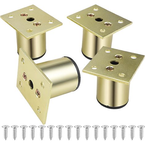 Lot de 4 pieds de meubles réglables en hauteur en aluminium - Plage de réglage de 5 cm - Pieds d'armoire, de lit, de table, de canapé, de chaise, pour meubles tels que armoire, lit, canapé (1/5)