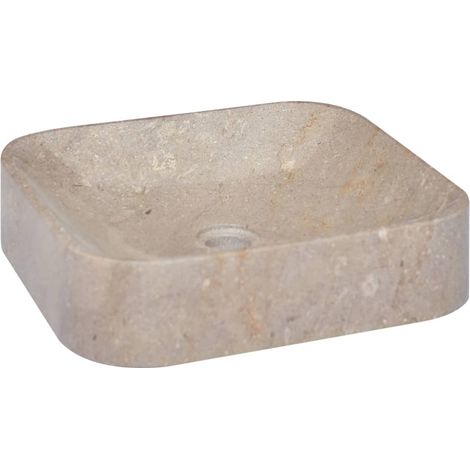 Lavabo de baño lavabo de sobre encimera lavabo de inodoro lavabo de baño lavabo de baño interior 40 x 40 cm mármol gris 020002826