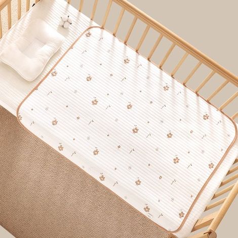 Fasciatoio impermeabile per neonati, assorbente per urina lavabile, 70 x 90 cm, TPU impermeabile, superficie in cotone, traspirante e a prova di perdite, per neonati (1/5)