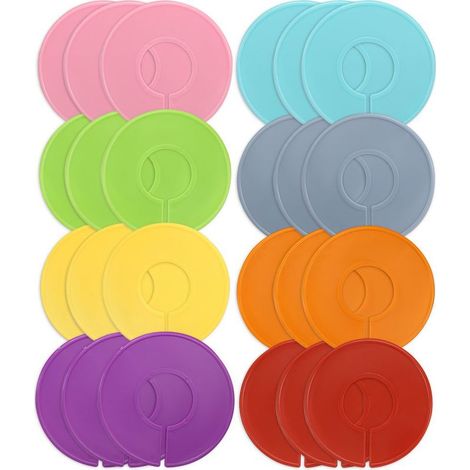 24 pièces, 8 couleurs, séparateurs de taille pour vêtements, cintres ronds, séparateurs de placard avec marqueur (1/5)
