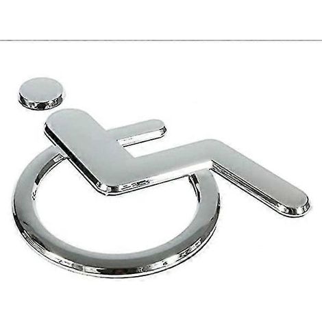 Autocollant de porte pour toilettes, panneau de porte pour personnes handicapées, autocollant (1/2)