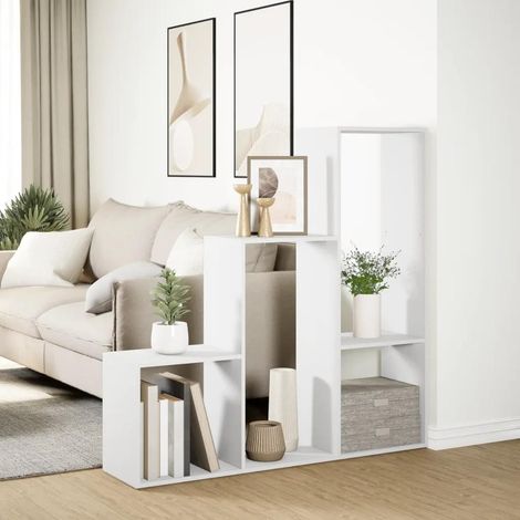 vidaXL Raumteiler-Regal weiß 123x29x123 cm