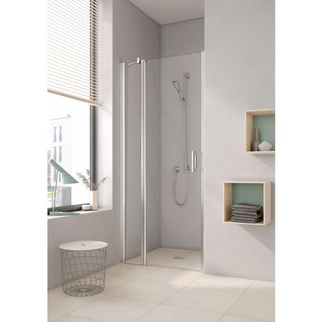 Kermi Porte battante Pega 1GR 0850x 2000 BV : 825-855 SIHG verre trempé transparent (1/3)