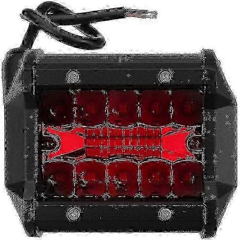 2 barres lumineuses de travail à LED rouges de 4 pouces, projecteur/faisceau large, antibrouillard, étanches, pour camions tout-terrain et bateaux. (1/5)