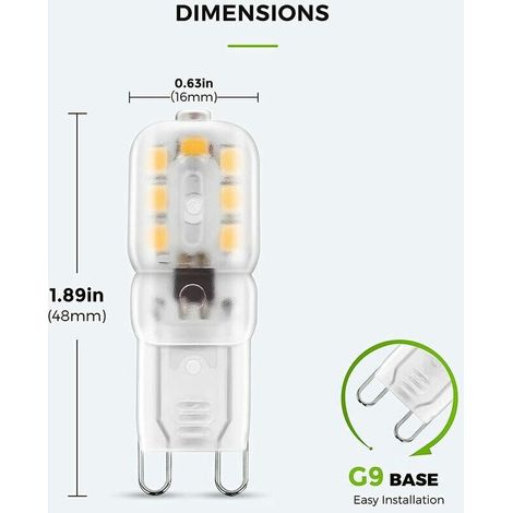 2W G9 Blanc Chaud 3000K, Ampoule LED, 25W Ampoule Halogène Équivalent, 230V AC 180lm, 360° Larges Faisceaux, Culot G9 Lot de 10 [Classe énergétique A+] (1/4)