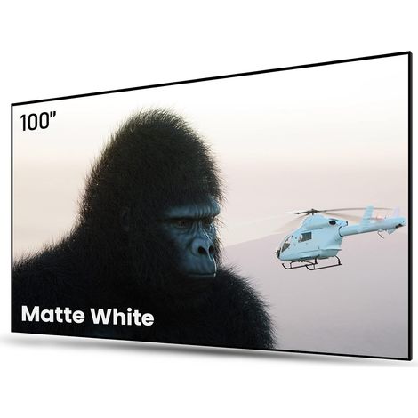 Écran de projecteur Fixe de 100 Pouces avec Cadre Fin pour Projection Home cinéma - Prise en Charge 4K/8K, HDR et 3D Active - Format 16:9 - Projecteur en Toile pour Home cinéma (1/5)
