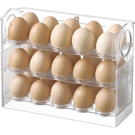 Boîte De Rangement Réfrigérateur - Boîte À Œufs 3 Niveaux - 26 x 10 x 20,2 cm - Plastique ABS - Pour Cuisine Et Réfrigérateur - 1 Pièce (1/5)