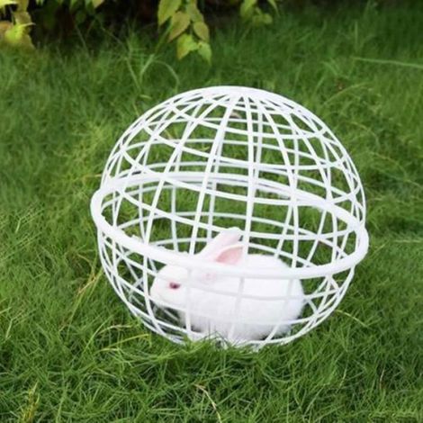 Cage Poules - Non spcifi - Mobile en PVC - Extrieur - Blanc - Forme de Boule Blanc Blanc POULAILLER (1/4)