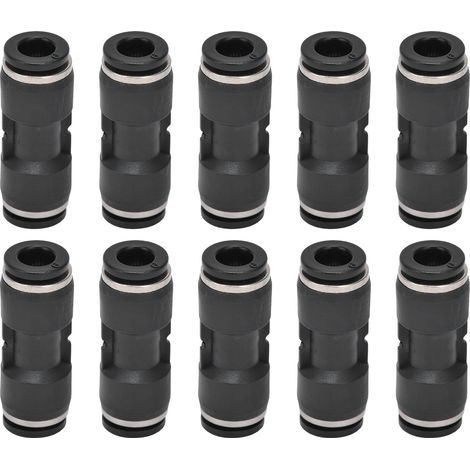 Lot de 10 raccords pneumatiques droits à emboîter pour tuyaux, accessoires pour compresseur d'air, 12 mm (1/5)