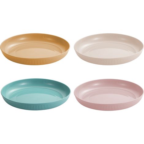 4 assiettes plates Divers accessoire de portail, 23 cm, PP, micro-ondes et lave-vaisselle, couleurs variées (1/5)