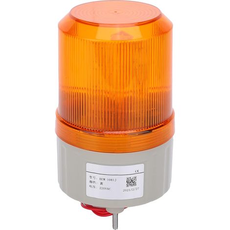 Voyant D'avertissement 220VAC LED Lumière Stroboscopique Sirène Feux D'avertissement Industriels Buzzer pour Usines, Stations BEM-1081J(jaune) (1/5)