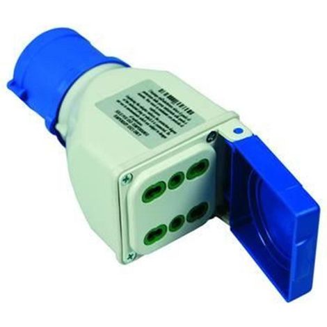 FANTON ADATTATORE INDUSTRIALE CON SPINA CEE 309 IP44 E 2 PRESE BIPASSO FER 87278