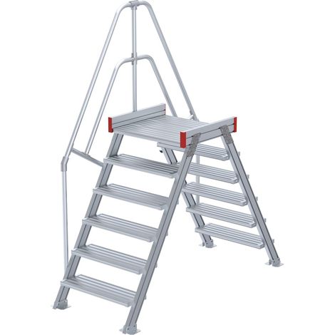 Euroline 512 Überstieg 60° 1000mm Stufenbreite 2x6 Stufen Stahl Gitterrost