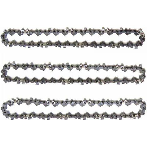 Set of 3 Pole Pruner Chains for 10" (25 cm) Chain Guide, 40 Drive Links, Low Kickback, Compatible with Black & Decker, Ryobi, Ferrex, Primaster and others (1/4)