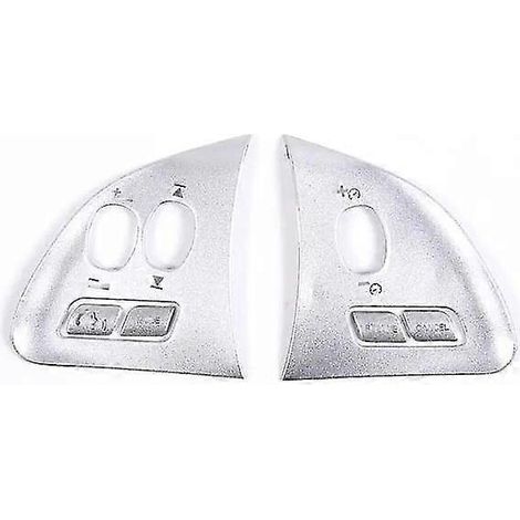 Für Jaguar XF 2012-2015 Edelstahl Silber/Schwarz Lenkradknopf-Abdeckung Zieraufkleber Autozubehör--Silber