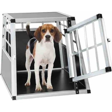 Cage Caisse de transport solide en métal et bois Arrière droit pour chiens