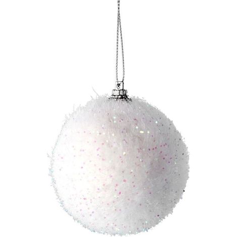 Schimmernde Schneeflocken-Weihnachtskugel, 9 cm (1/2)