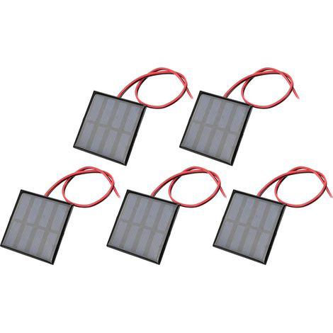 5 mini panneaux solaires 2V 150mA avec fils rouge et noir 30cm pour charge (1/5)