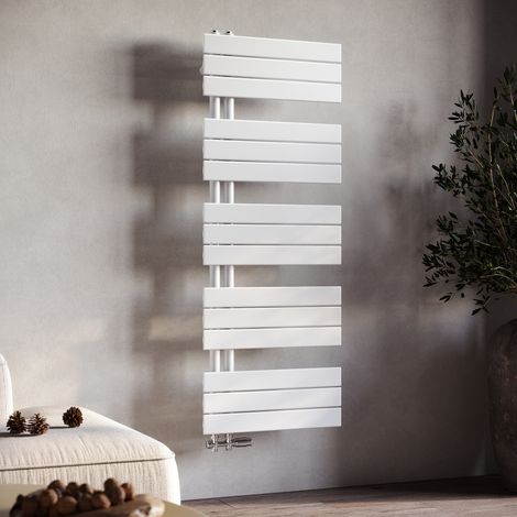 SONNI Radiateur Sèche-serviette eau chaude 1314x500mm Blanc Sèche-serviettes à Eau Chaude Panneau Plat