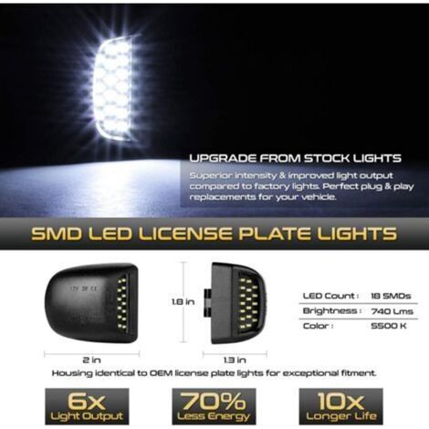 Lampada LED per targa veicolo, sostituzione originale per Cadillac Escalade, Chevy Silverado, Suburban, Tahoe, GMC Sierra, Yukon XL, modello universale (1/3)