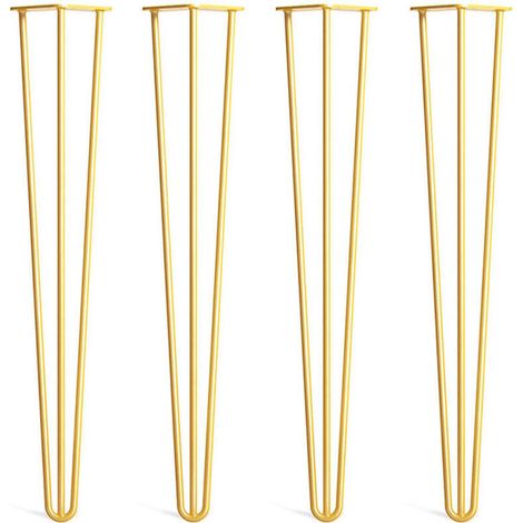 Set of 4 20cm steel hairpin legs – 3 rods for better stability – 16 fixing screws included – For modern furniture (1/3)