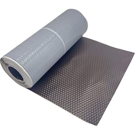 Solin Marron Foncé auto-adhesif - Aluminium 30 cm x 5 m - Ral 8019 - en rouleau (1/2)