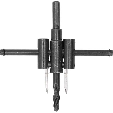 Kit de Scie à Trou Circulaire Réglable Foret à Bois en Acier au Carbone Scies-cloches pour le Travail du Bois Outil de Bricolage pour Perceuses Verticales Perceuses à Main(30-200mm) (1/5)