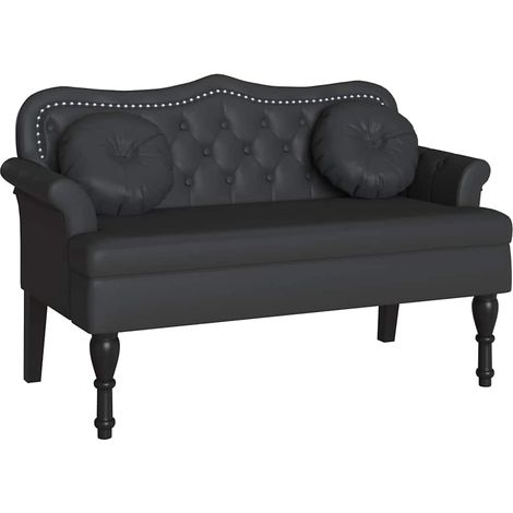 Chesterfield Bench Black 120.5 x 65 x 75 cm Faux Leather vidaXL