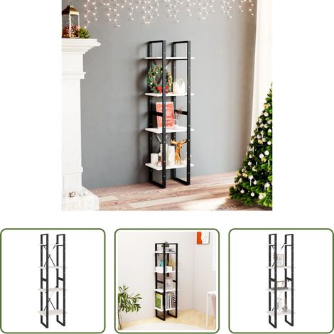 Bücherregal Holz - Bücherregal 4 Böden Weiß 40x30x140 cm Massivholz Kiefer (1/5)