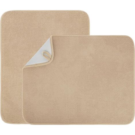Tapis absorbant en microfibre 45 x 60 cm – Ultra-absorbant & séchage rapide – Lavable machine – Beige – Lot de 1 (1/5)
