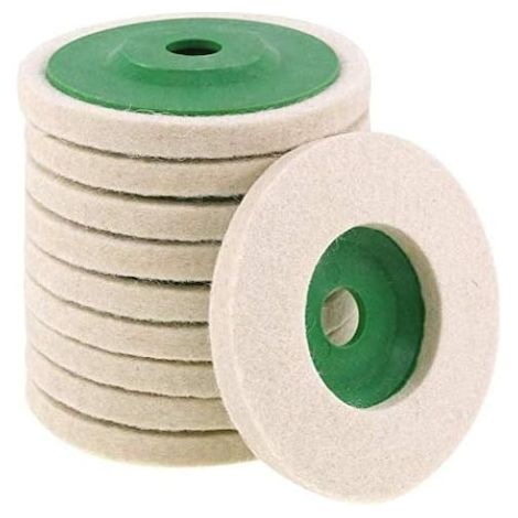 Vert - 10 disques de polissage en feutre de laine pour meuleuse d'angle, 10cm/8mm (1/5)