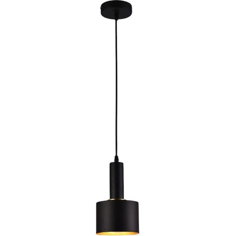 TrAdE Shop Traesio - Lampadario A Sospensione Soffitto E27 Lampada Pendente Minimal Per Cucina Isola Snack A22 - Nero (1/5)