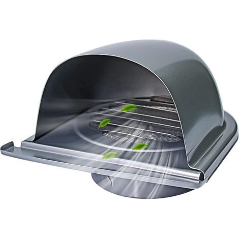 Rejilla de ventilación de acero inoxidable de 100 mm, rejilla redonda para campana extractora exterior, rejilla de ventilación en forma de U con mosquitera, rejilla de ventilación con soportes de 45°, (1/5)