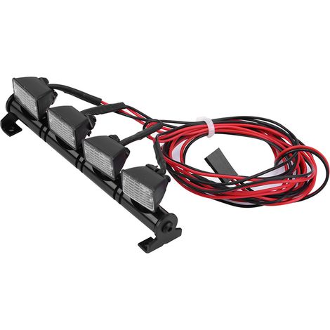 Barre lumineuse à 4 LED pour toit, accessoire de lampe pour voiture RC Axial SCX10 Traxxas TRX-4 (blanc) (1/5)