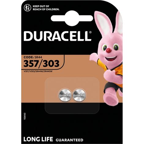 Pila para Reloj Duracell 303/357 (SR44) - Blister de 2 Unidades