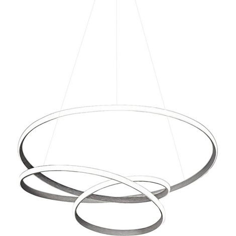 Lampada a sospensione Diva S/G in alluminio Titanio, LED 42W 2340lm 3000K, Dimmerabile taglio fase e push - Gea Luce (1/5)