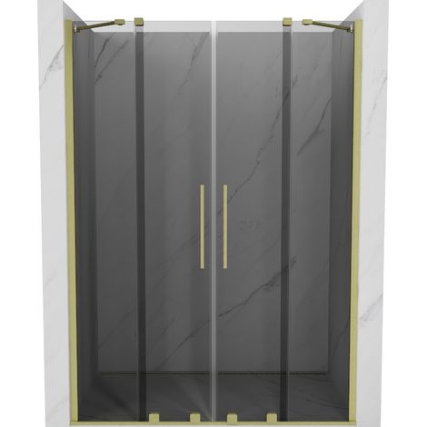 Mexen Velar Duo porte de douche coulissante 140 cm, graphite, or brossé - 871-140-000-42-55 (1/5)