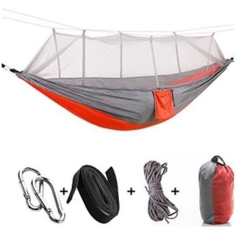 (Orange)Hamac nylon parachute fabric mosquito net hamac outdoor anti-moustique-armee (1/4)