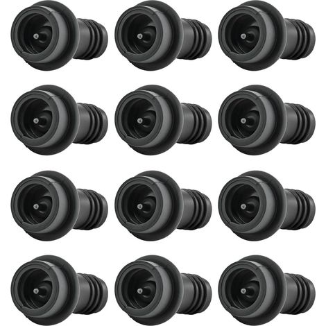 12-teiliges Set Vakuumpumpenverschlüsse, Weinflaschenverschlüsse, hält Wein frisch – Schwarz (1/5)
