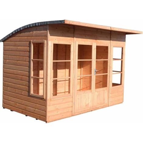 Orchid 10 x 6 Feet Double Door with Two Fixed and Two Opening Windows Dip Treated Summerhouse