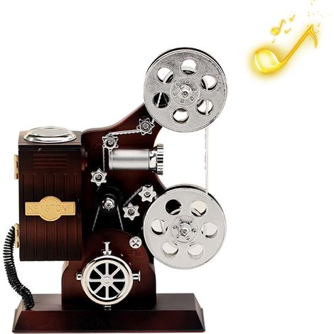 Boîte à musique mécanique vintage pour bureau et salon, décoration rétro (1/5)