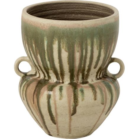 Vase en Céramique "Oliveto" 35cm Beige & Vert (1/4)