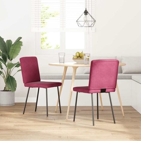 Sillas de comedor 2 unidades terciopelo rojo tinto vidaXL (1/5)