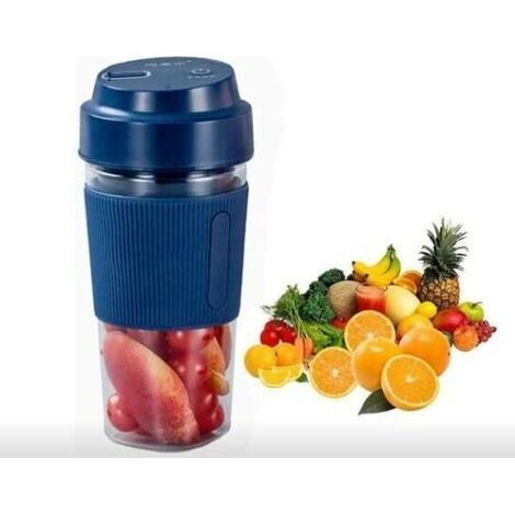 Vaso de licuadora portátil, licuadora eléctrica USB, licuadora de jugo USB, vaso de licuadora, vaso exprimidor, licuadora de frutas USB, licuadora portátil USB azul (1/5)